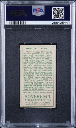 Lot #9032  T205 Gold Border Cy Young PSA VG-EX+ 4.5 - Image 2