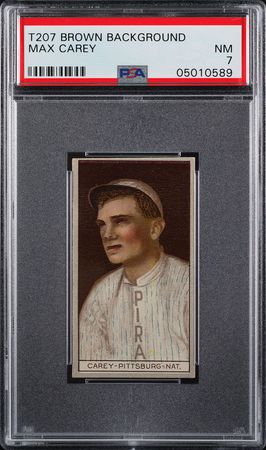 Lot #9056  T207 Brown Background Max Carey PSA NM 7 - Image 1
