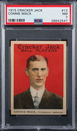 Lot #9060  1915 Cracker Jack #12 Connie Mack PSA NM 7 - Image 1