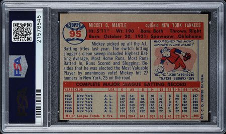 Lot #9132  1957 Topps #95 Mickey Mantle PSA EX-MT 6 - Image 2