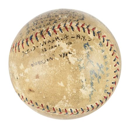 Lot #9273 Walter Johnson 1924 World Series Signed Baseball  - Image 2