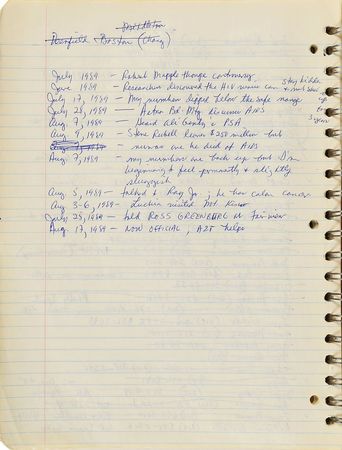 Lot #9488 Arthur Ashe's Contacts Notebook - Image 3