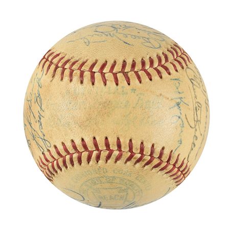 Lot #9304  NY Yankees 1952 Team-Signed Baseball - Image 6