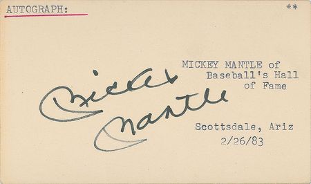 Lot #9288 Mickey Mantle Signed Photograph and Signature - Image 2