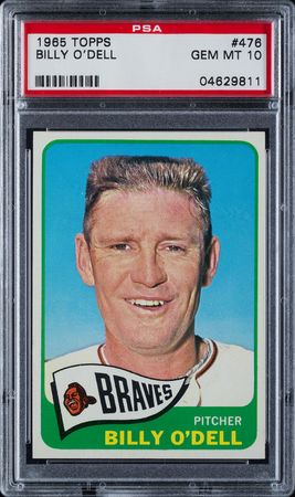 Lot #9145  1965 Topps #476 Billy O’Dell PSA GEM MINT 10 - Image 1