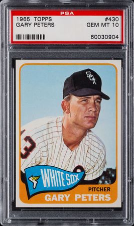 Lot #9151  1965 Topps #430 Gary Peters PSA GEM MINT 10 - Image 1