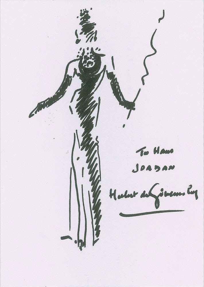 Hubert de Givenchy: Givenchy sketches Audrey Hepburn in her little