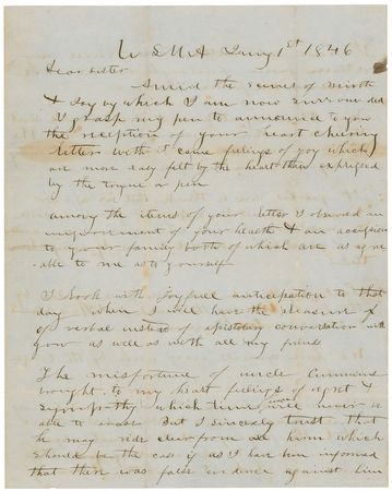 Lot #475 Thomas J. ?Stonewall? Jackson: Before he was ?Stonewall,? the West Point cadet enjoys ?very fine music by the band. Among the tunes was Hail Columbia & Star Spangled Banner? - Image 1