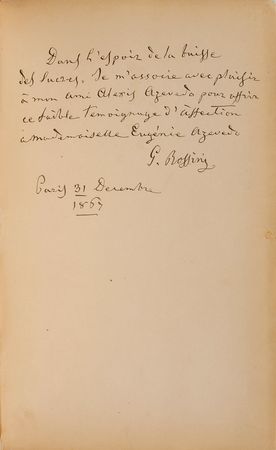Lot #497 Gioacchino Rossini: Lengthily inscribed score for William Tell - Image 1