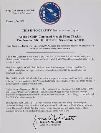 Lot #177 Apollo 9 Flown Command Module Checklist: Checklist flown on Apollo 9, heavily annotated by CMP Scott - Image 10