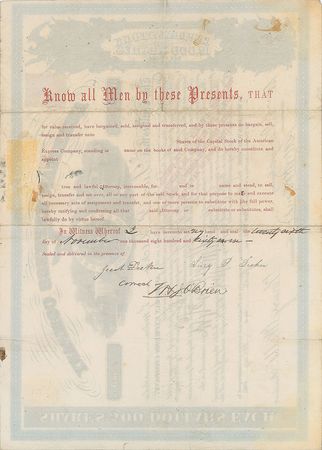 Lot #355 Henry Wells and William Fargo Signed Document - Image 2