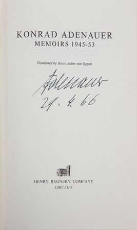 Lot #404 Konrad Adenauer Book - Image 1