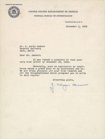 Lot #429 J. Edgar Hoover Letters - Image 4