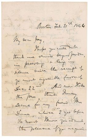 Lot #452 Charles Sumner Handwritten Letter Signed - Image 1