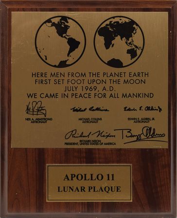Lot #193 Buzz Aldrin Lunar Plaque - Image 1