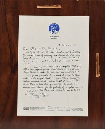 Lot #193 Buzz Aldrin Lunar Plaque - Image 2