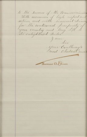 Lot #37 Thomas Edison: Edison searches for a filament in Brazil: 