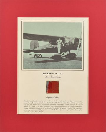 Lot #505 Smithsonian Airplane Relics: Complete collection of Smithsonian fabric relics, including Earhart’s Lockheed Vega and a Wright Vin Fiz - Image 4