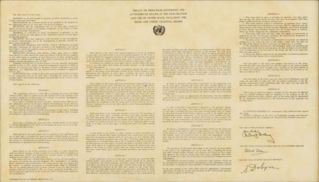 Lot #178 Apollo 11: 'Outer Space Treaty' flown to the moon aboard the Apollo 11 mission - Image 2