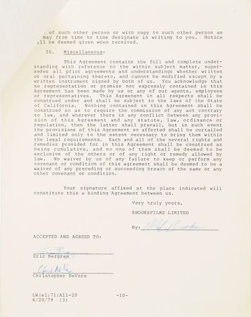 Lot #877 Mel Brooks: Brooks options The Elephant Man - Image 2