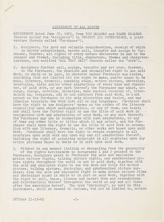 Lot #892 Blake Edwards - Image 1