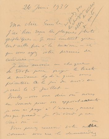 Lot #518 Henri Matisse Handwritten Letter Signed - Image 1