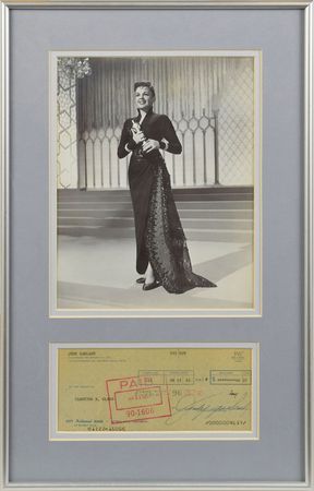 Lot #844 Judy Garland Check - Image 1
