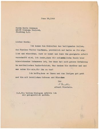 Lot #39 Albert Einstein: Einstein vouches for a