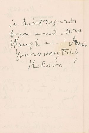 Lot #158 William Thomson, 1st Baron Kelvin Handwritten Letter Signed - Image 2