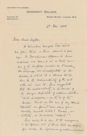 Lot #102 William Ramsay Handwritten Letter Signed - Image 1