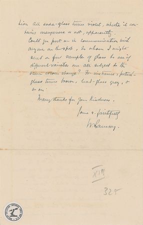 Lot #102 William Ramsay Handwritten Letter Signed - Image 2