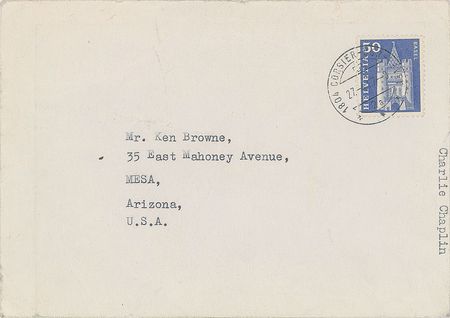 Lot #882 Charlie Chaplin Signed Photograph - Image 2