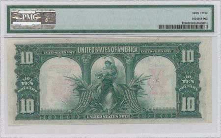 Lot #352 Fr. 122 $10 1901 Legal Tender Bison Note: Choice uncirculated example of the 1901 Lewis and Clark 'Bison' note - Image 2