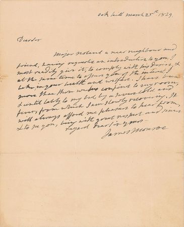 Lot #246 James Monroe Handwritten Letter Signed - Image 1