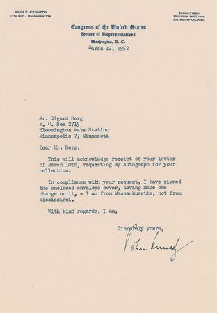 Lot #285 John F. Kennedy: 