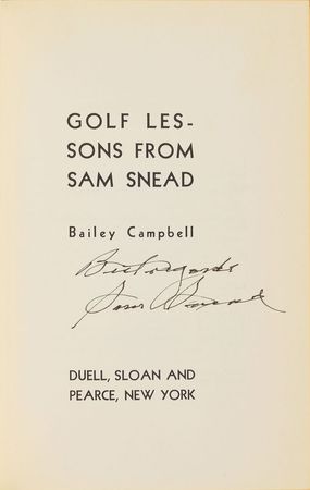 Lot #1017 Sam Snead - Image 1