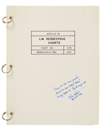 Lot #109 Dave Scott's Apollo 15 Flown Rendezvous Chart Book: Rendezvous chart book carried on the LM 'Falcon' - Image 1