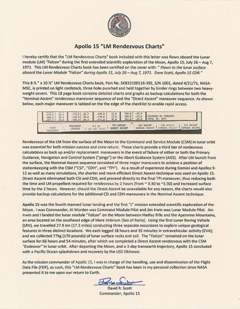 Lot #109 Dave Scott's Apollo 15 Flown Rendezvous Chart Book: Rendezvous chart book carried on the LM 'Falcon' - Image 5