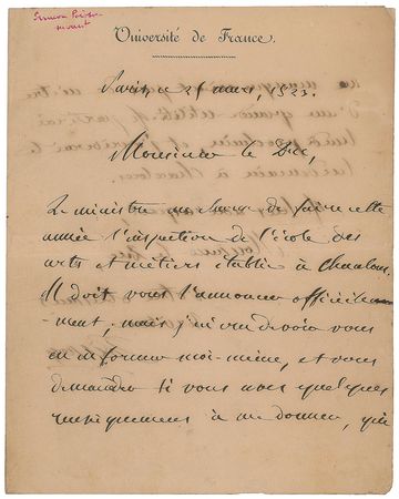 Lot #101 Simeon Poisson Handwritten Letter Signed - Image 1