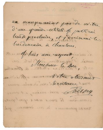 Lot #101 Simeon Poisson Handwritten Letter Signed - Image 2