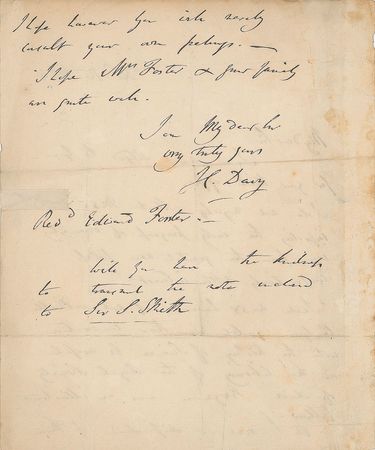 Lot #32 Humphry Davy: Davy solicits early chemistry manuscripts for the Royal Society's library - Image 2