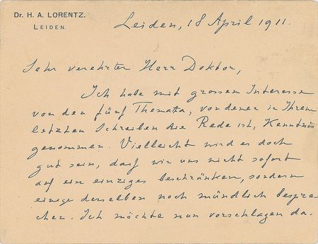 Lot #81 Hendrik Antoon Lorentz Handwritten Letter Signed - Image 1