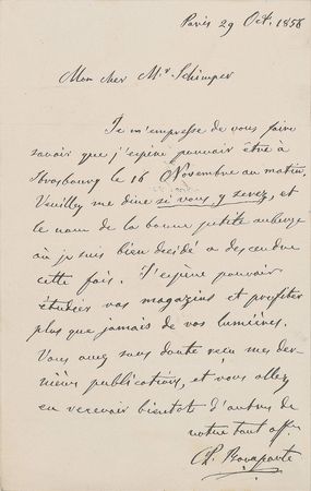Lot #14 Charles Lucien Bonaparte Handwritten