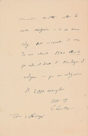 Lot #80 Cesare Lombroso Handwritten Letter Signed - Image 2