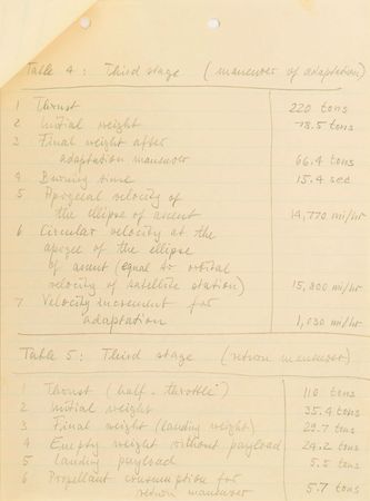 Lot #170 Wernher von Braun: Von Braun's calculations for 'Man Will Conquer Space Soon!' - Image 4