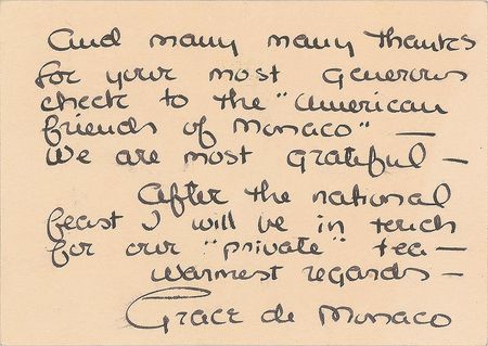Lot #392 Princess Grace of Monaco Handwritten Letter Signed - Image 2