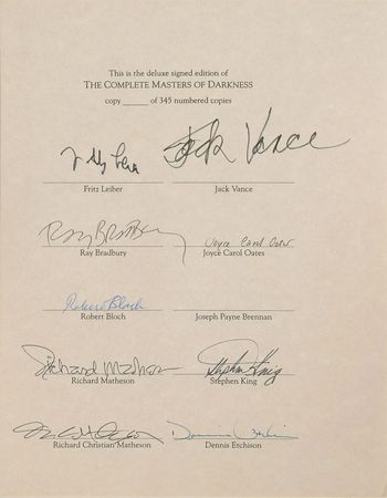 Lot #625 Masters of Darkness Signatures - Image 1