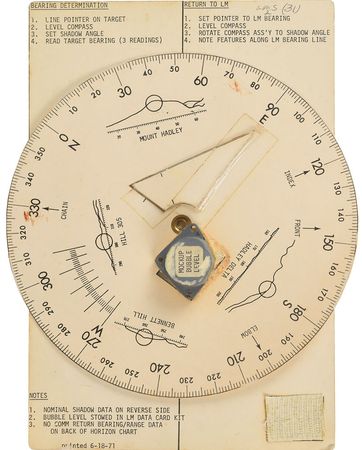 Lot #189 Apollo 15 Training-Used Sun Compass Mockup: Important training-used Apollo 15 sun compass mockup - Image 1