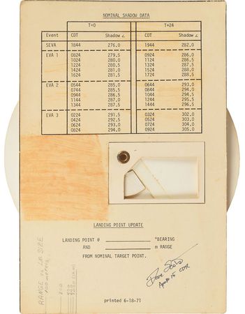 Lot #189 Apollo 15 Training-Used Sun Compass Mockup: Important training-used Apollo 15 sun compass mockup - Image 2