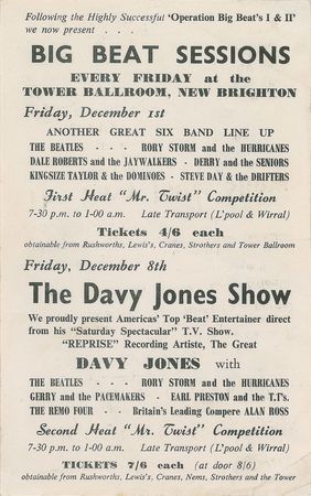 Lot #2008  Beatles 1961 Tower Ballroom Handbill